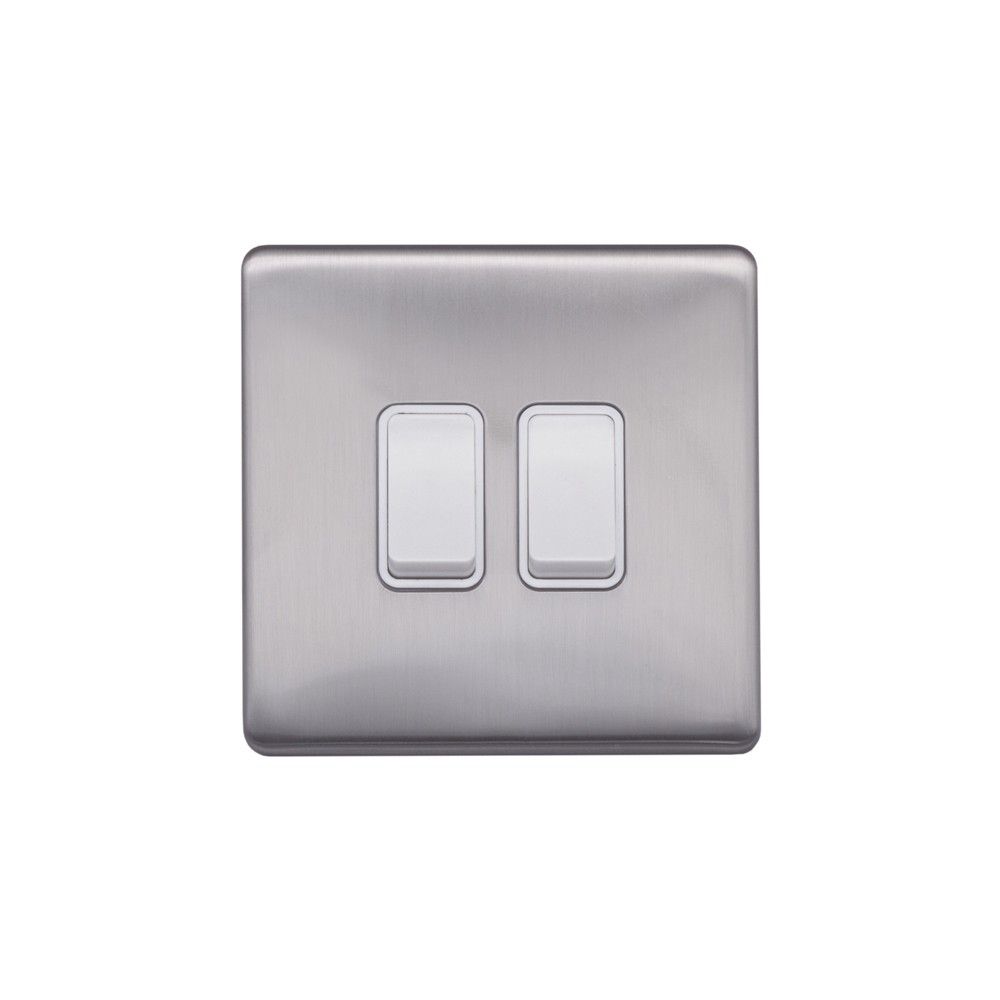 Brushed Chrome & White Sockets & Switches