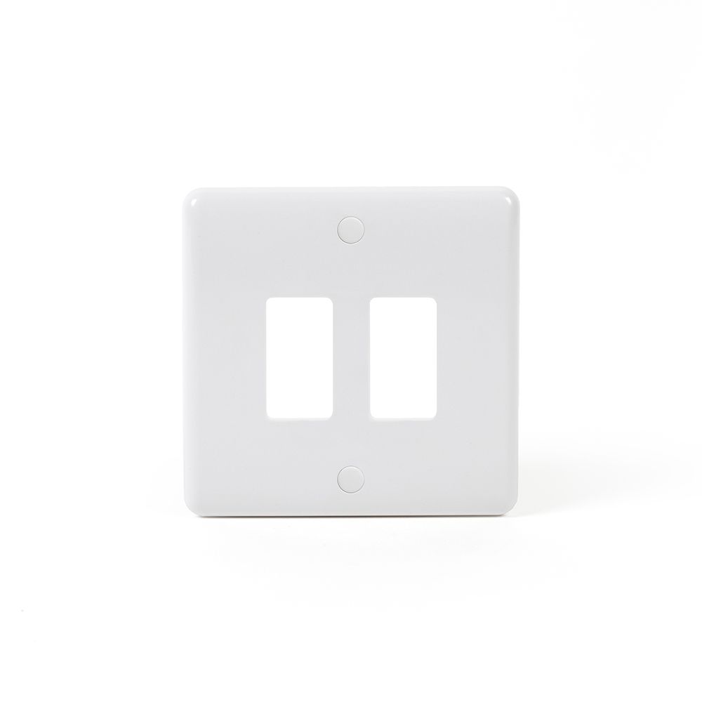 White Plastic Grid Plates and Switches