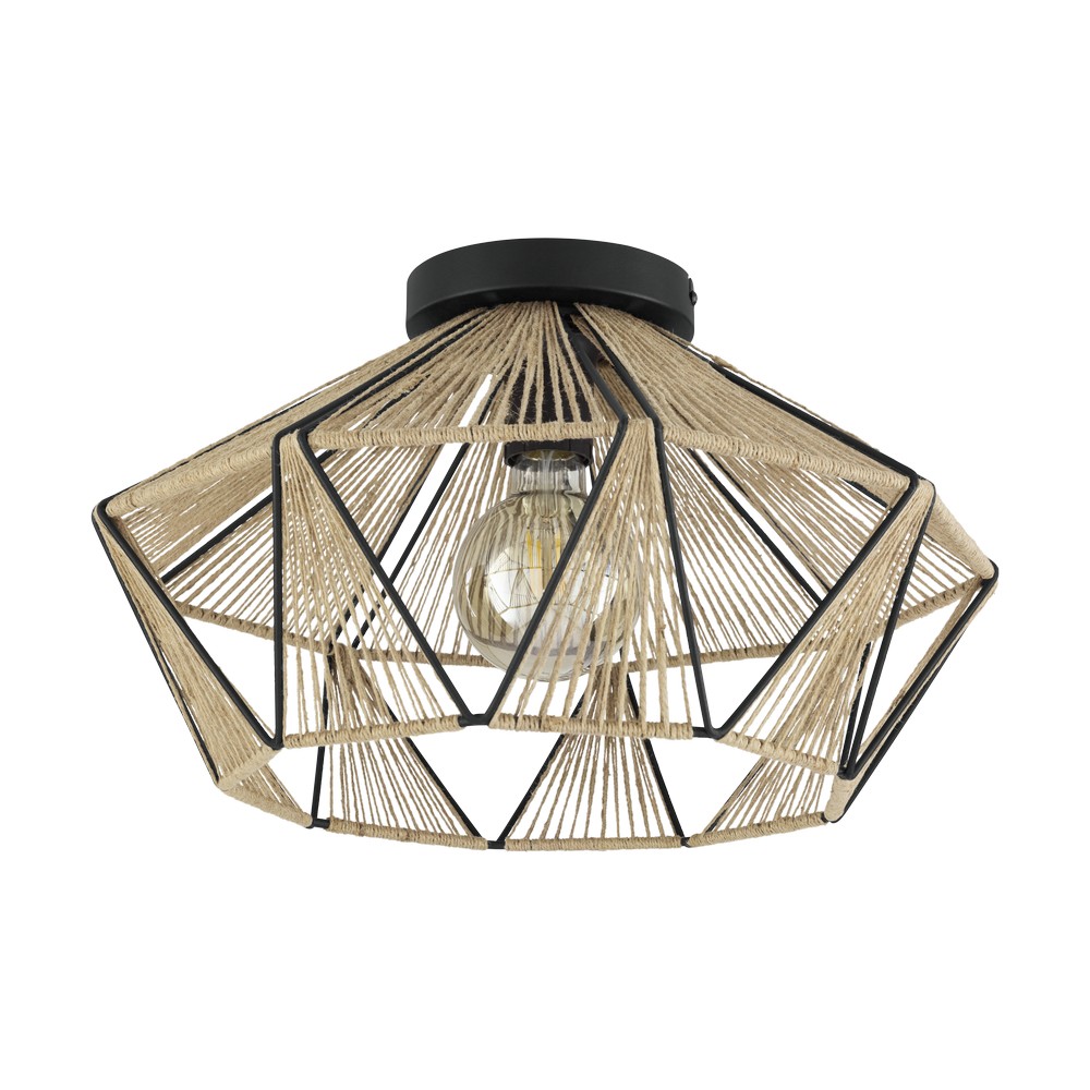 Eglo Adwickle IP20 Geometric Flush Ceiling Light in Light Brown - Image 12