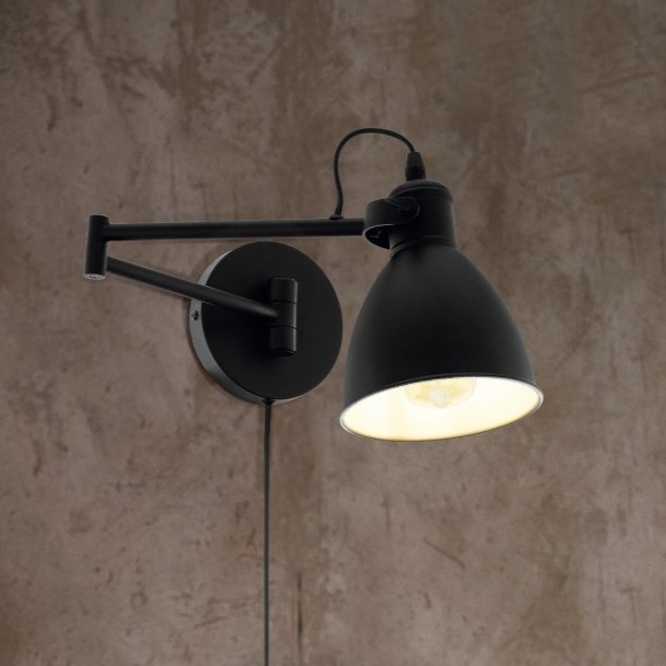 Eglo San Peri Adjustable Black Steel Wall Light - Image 3