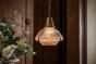 Soho Lighting Hollen Polished Brass Brimmed Dome Holophane Breakfast Bar Pendant Light