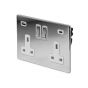 Soho Lighting Polished Chrome 2 Gang USB A + C Socket (13A Socket + 2 USB Ports A+C 3.1A) Wht Ins Screwless
