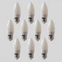 10 Pack - 4w E27 ES 3000K Opal Dimmable LED Candle Bulb with white plastic