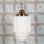 Soho Lighting Glasshouse Polished Brass Opal Art Deco Schoolhouse Hallway Pendant Light