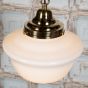 Soho Lighting Frith Brass Opaque Retro Glass Schoolhouse Stairwell Pendant Light