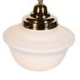 Soho Lighting Frith Brass Opaque Retro Glass Schoolhouse Stairwell Pendant Light