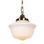 Soho Lighting Frith Brass Opaque Retro Glass Schoolhouse Stairwell Pendant Light