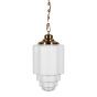 Soho Lighting Glasshouse Polished Brass Opal Art Deco Schoolhouse Hallway Pendant Light