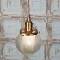 Soho Lighting Hollen Acorn Lacquered Antique Brass Prismatic Glass Arts and Crafts Style Pendant Light