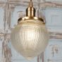 Soho Lighting Hollen Acorn Lacquered Antique Brass Prismatic Glass Arts and Crafts Style Pendant Light
