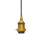 Soho Lighting Antique Gold Decorative Bulb Holder with Brown Twisted Cable