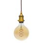 Soho Lighting Antique Gold Decorative Bulb Holder with Brown Twisted Cable
