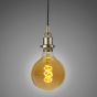 Soho Lighting Brushed Chrome Decorative Bulb Holder with Round Black Cable