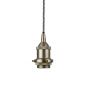 Soho Lighting Brushed Chrome Decorative Bulb Holder with Grey Twisted Cable
