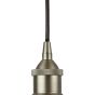 Soho Lighting Brushed Chrome Decorative Bulb Holder with Round Black Cable