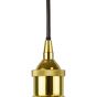 Soho Lighting Gold Decorative Bulb Holder with Black Round Cable