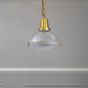 Soho Lighting Hollen Lacquered Aged Brass Brimmed Dome Pendant Light - The Schoolhouse Collection