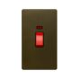Soho Lighting Bronze 45A 1 Gang Double Pole Switch & Neon (Lrg Plate) Screwless