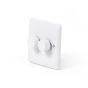 Lieber Silk White 2 Gang 2 Way Trailing Edge Dimmer Switch 100W LED (250w Halogen/Incandescent) - Curved Edge