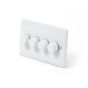 Lieber Silk White 4 Gang 2 Way Trailing Edge Dimmer Switch 100W LED (250w Halogen/Incandescent) - Curved Edge
