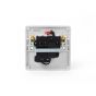 Lieber Silk White Fused Connection Unit Switched With Neon 13A - Curved Edge