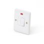 Lieber Silk White Fused Connection Unit Switched With Neon 13A - Curved Edge