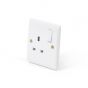 Lieber Silk White 13A 1 Gang DP Switched Socket - Curved Edge