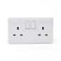 White Plastic Double Socket