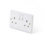 10 Pack - Lieber Silk White 13A 2 Gang DP Switched Socket - Curved Edge