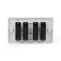Lieber Silk White 4 Gang 2 Way 10A Light Switch - Curved Edge