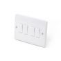 Lieber Silk White 4 Gang Intermediate Light Switch - Curved Edge
