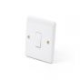 Lieber Silk White 20A 1 Gang Double Pole Switch Flex Outlet - Curved Edge
