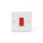 White ST Range 45A 1 Gang Double Pole Switch
