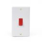 White ST Range 45A 1 Gang Double Pole Switch