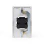 Lieber Silk White 45A 1 Gang Double Pole Switch Double Plate - Curved Edge