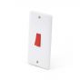 Lieber Silk White 45A 1 Gang Double Pole Switch Double Plate - Curved Edge