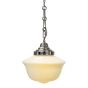 Soho Lighting Frith Nickel Opaque Schoolhouse Stairwell Pendant Light