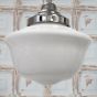 Soho Lighting Frith Nickel Opaque Schoolhouse Stairwell Pendant Light