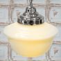Soho Lighting Frith Nickel Opaque Schoolhouse Stairwell Pendant Light