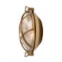 Soho Lighting Carlisle Grid Prismatic Glass Lacquered Antique Brass IP65 Bulkhead Outdoor & Bathroom IP65 Wall Light