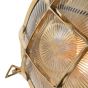 Soho Lighting Carlisle Grid Prismatic Glass Polished Brass Outside Wall Light IP65 Bulkhead Outdoor & Bathroom