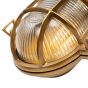 Soho Lighting Flaxman Lacquered Solid Antique Brass IP65 Bulkhead Outdoor & Bathroom Wall Light