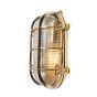 Soho Lighting Flaxman Polished Solid Brass IP65 Rated  Bulkhead Outdoor & Bathroom Wall Light