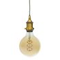 Soho Lighting Antique Gold Decorative Bulb Holder with Green Twisted Cable