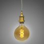 Soho Lighting Antique Gold Decorative Bulb Holder with Green Twisted Cable