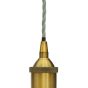 Soho Lighting Antique Gold Decorative Bulb Holder with Green Twisted Cable
