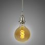 Soho Lighting Brushed Chrome Decorative Bulb Holder with Green Twisted Cable