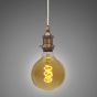 Soho Lighting Antique Copper Decorative Bulb Holder with Cream Twisted Cable