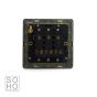 Soho Fusion Antique Copper & Brushed Chrome 10A 3 Gang 2 Way Switch Black Insert Screwless