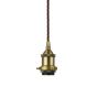 Soho Lighting Matt Antique Brass Decorative Bulb Holder with Brown Twisted Cable